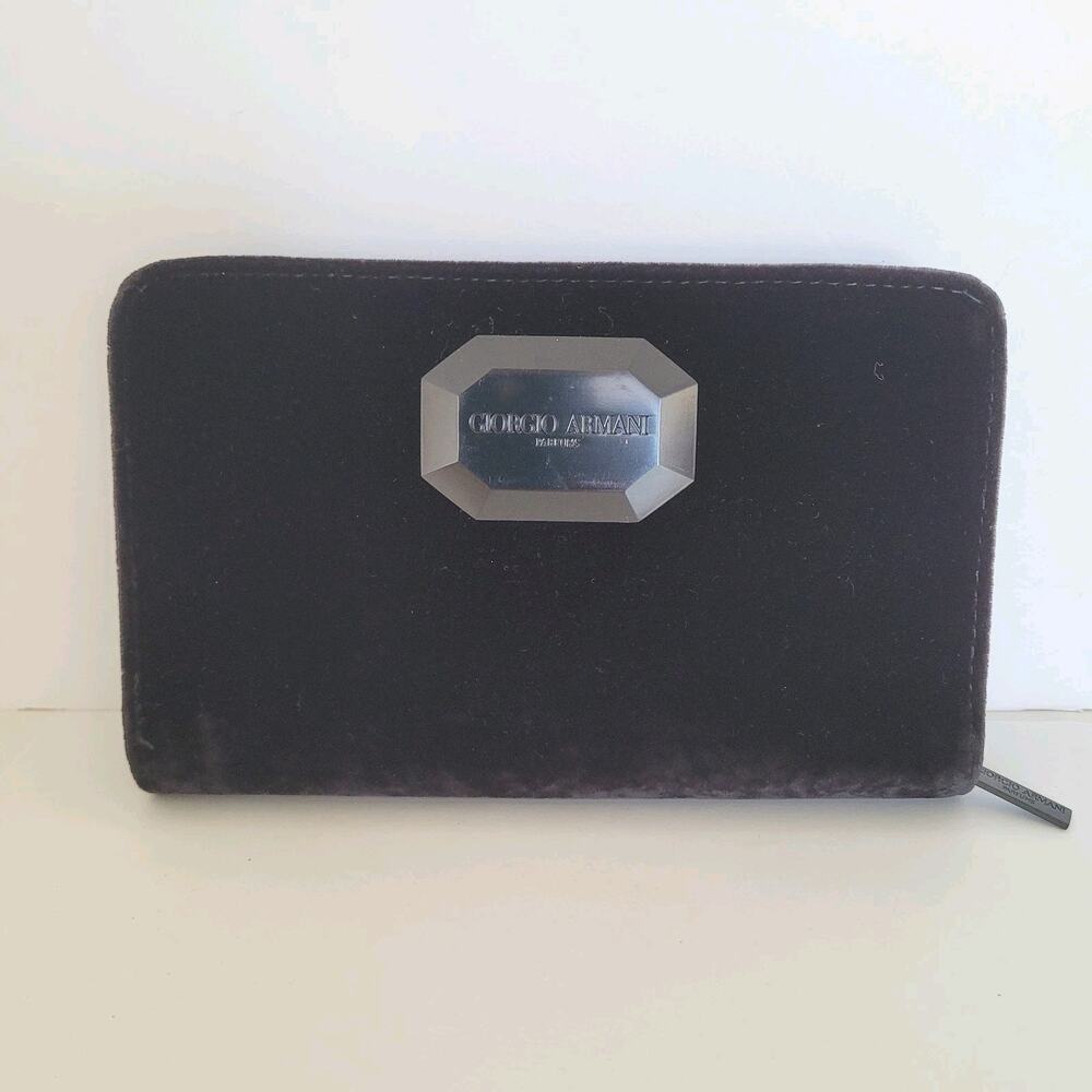 Giorgio Armani Parfums Velvet Toiletry Cosmetics Makeup Bag Pouch Zip Mirror